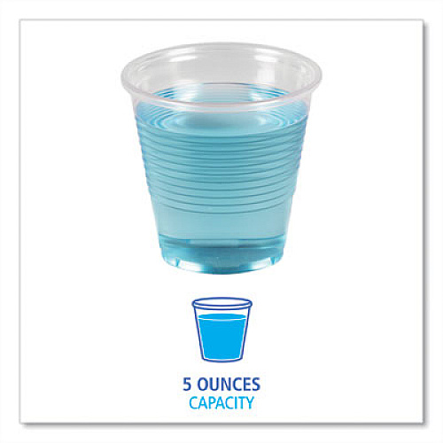 Boardwalk Translucent Plastic Cold Cups, 5 oz, 100/Sleeve, 25 Sleeves/Carton (TRANSCUP5CT)