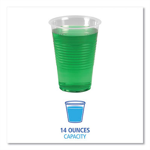Boardwalk Translucent Plastic Cold Cups, 14 oz, 50/Pack (TRANSCUP14PK)