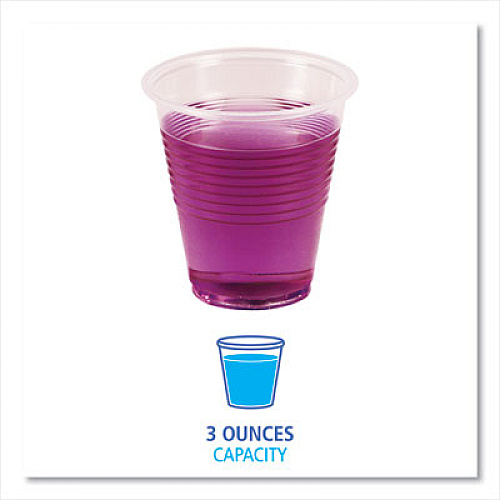 Boardwalk Translucent Plastic Cold Cups, 3 oz, 125/Sleeve, 20 Sleeves/Carton (TRANSCUP3CT)