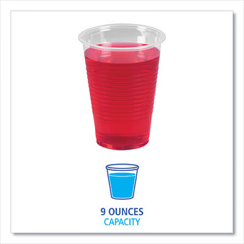 Boardwalk Translucent Plastic Cold Cups, 9 oz, 100/Sleeve, 25 Sleeves/Carton (TRANSCUP9CT)