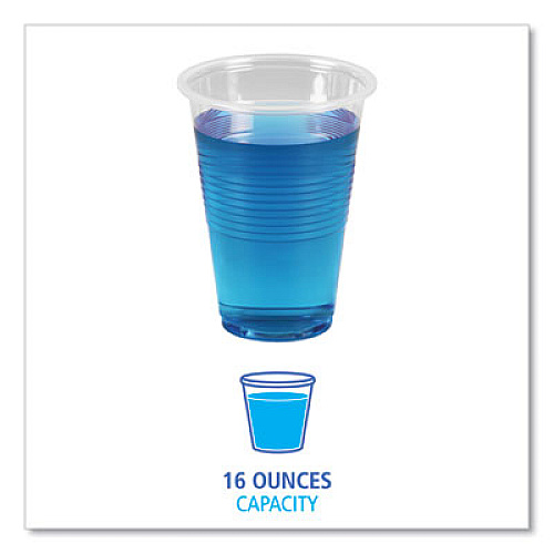 Boardwalk Translucent Plastic Cold Cups, 16 oz, 50/Sleeve, 20 Sleeves/Carton (TRANSCUP16CT)