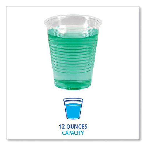 Boardwalk Translucent Plastic Cold Cups, 12 oz, 50/Sleeve, 20 Sleeves/Carton (TRANSCUP12CT)