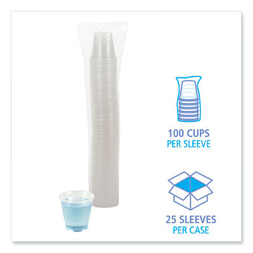 Boardwalk Translucent Plastic Cold Cups, 5 oz, 100/Sleeve, 25 Sleeves/Carton (TRANSCUP5CT)