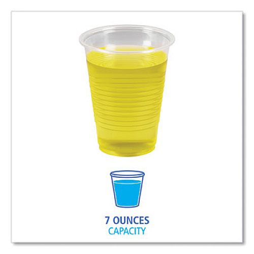 Boardwalk Translucent Plastic Cold Cups, 7 oz, 100/Sleeve, 25 Sleeves/Carton (TRANSCUP7CT)