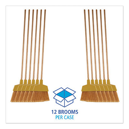 Boardwalk Angler Broom, 53" Handle, Yellow, 12/Carton (932ACT)