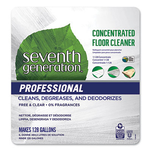 Seventh Generation Professional Concentrated Floor Cleaner, Free and Clear, 1 gal Bottle, 2/Carton (44814CT)
