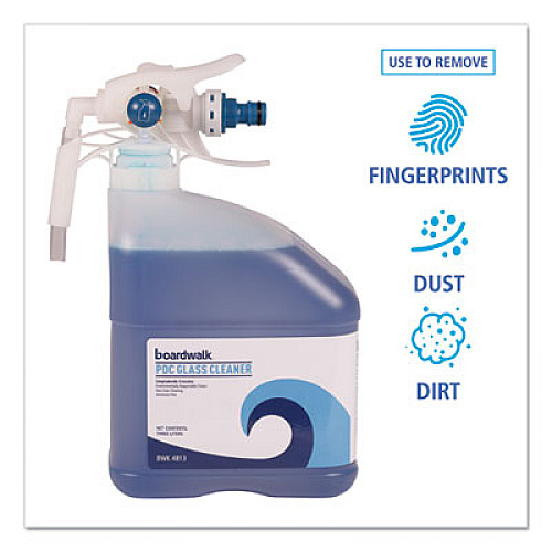 Boardwalk PDC Glass Cleaner, Unscented, 3 L Bottle, 2/Carton (4813)
