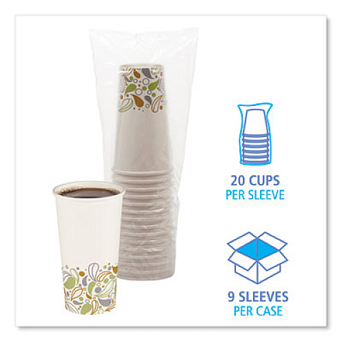 Boardwalk Convenience Pack Paper Hot Cups, 20 oz, Deerfield Print, 9 Cups/Sleeve, 15 Sleeves/Carton (BWKDEER20HCUPOP)