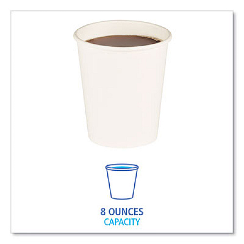 Boardwalk Convenience Pack Paper Hot Cups, 8 oz, White, 9 Cups/Sleeve, 34 Sleeves/Carton (BWKWHT8HCUPOP)
