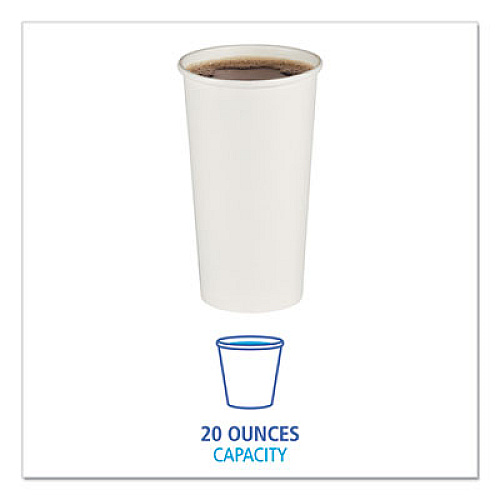 Boardwalk Convenience Pack Paper Hot Cups, 20 oz, White, 9 Cups/Sleeve, 15 Sleeves/Carton (BWKWHT20HCUPOP)