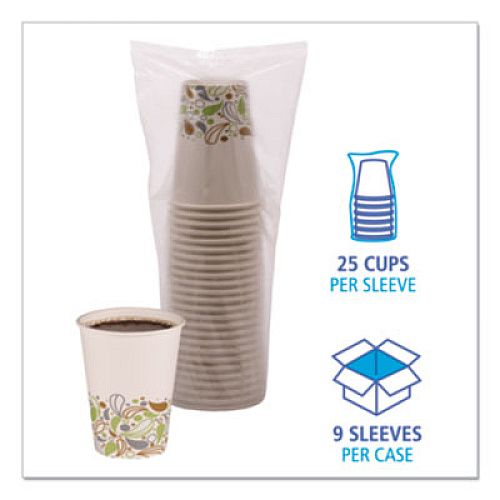 Boardwalk Convenience Pack Paper Hot Cups, 12 oz, Deerfield Print, 9 Cups/Sleeve, 25 Sleeves/Carton (BWKDEER12HCUPOP)