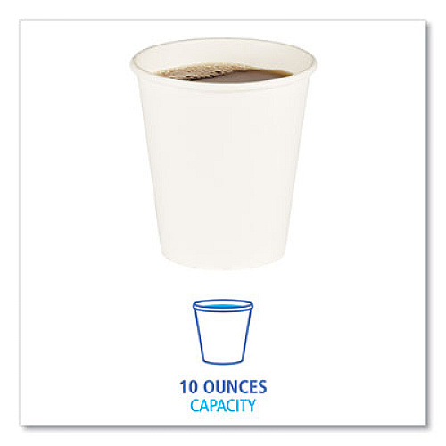Boardwalk Convenience Pack Paper Hot Cups, 10 oz, White, 9 Cups/Sleeve, 29 Sleeves/Carton (BWKWHT10HCUPOP)
