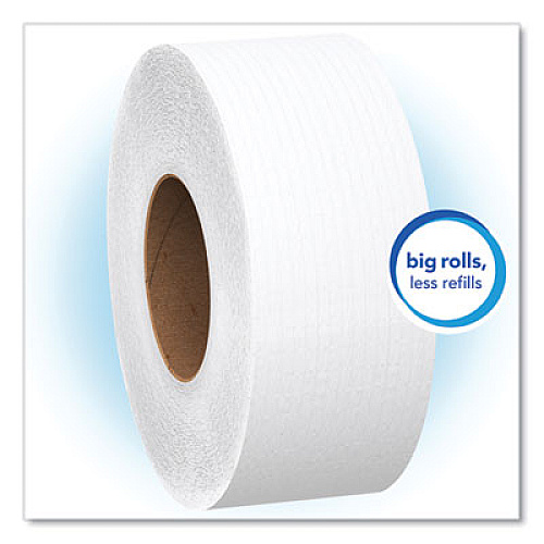 Scott Essential JRT Jumbo Roll Bathroom Tissue, Septic Safe, 1-Ply, 3.55" x 2,000 ft, White, 12 Rolls/Carton (07223)