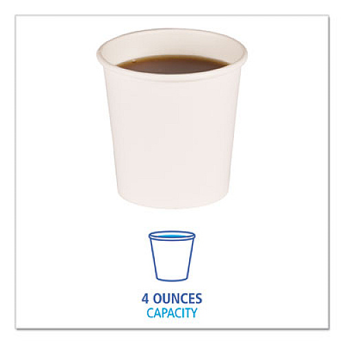 Boardwalk Paper Hot Cups, 4 oz, White, 50/Sleeve, 20 Sleeves/Carton (WHT4HCUP)