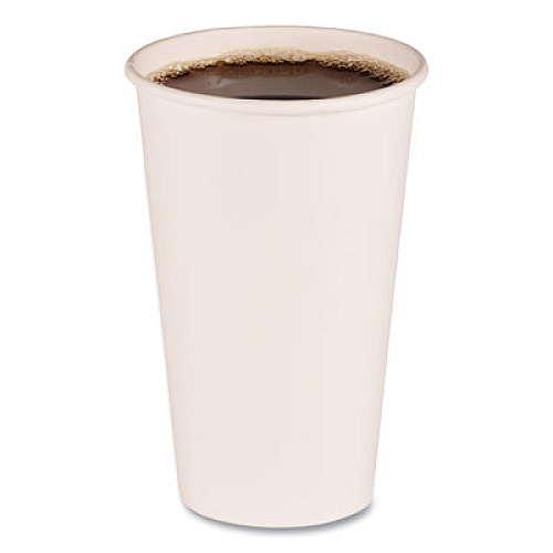 Boardwalk Paper Hot Cups, 16 oz, White, 50/Sleeve, 20 Sleeves/Carton (WHT16HCUP)