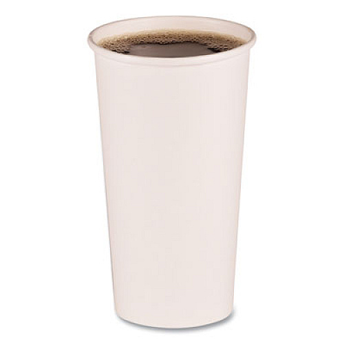 Boardwalk Paper Hot Cups, 20 oz, White, 50/Sleeve, 12 Sleeves/Carton (WHT20HCUP)
