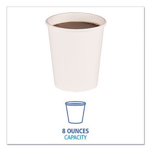 Boardwalk Paper Hot Cups, 8 oz, White, 50/Sleeve, 20 Sleeves/Carton (WHT8HCUP)
