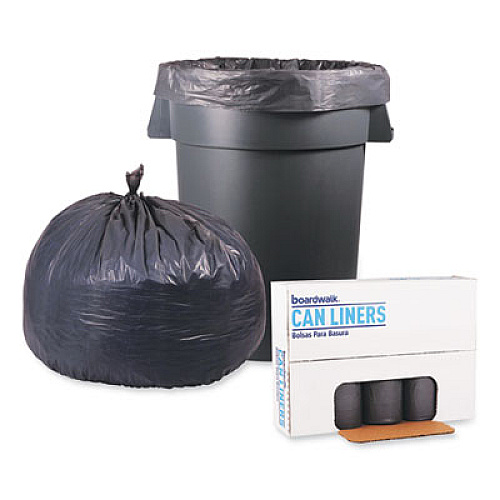 Boardwalk Low-Density Waste Can Liners, 60 gal, 0.95 mil, 38" x 58", Gray, Perforated Roll, 25 Bags/Roll, 4 Rolls/Carton (528)
