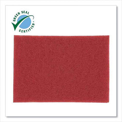 3M Low-Speed Buffer Floor Pads 5100, 12 x 18, Red, 20/Carton (510012X18)