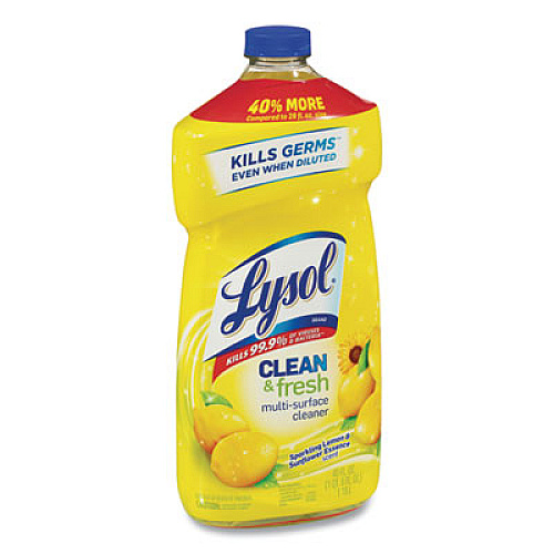 LYSOL Brand Clean and Fresh Multi-Surface Cleaner, Sparkling Lemon and Sunflower Essence, 40 oz Bottle, 9/Carton (78626CT)
