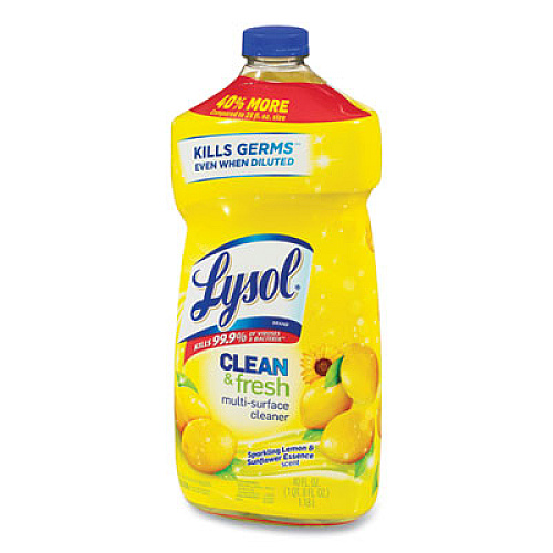 LYSOL Brand Clean and Fresh Multi-Surface Cleaner, Sparkling Lemon and Sunflower Essence, 40 oz Bottle, 9/Carton (78626CT)