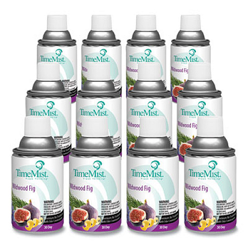 TimeMist PREMIUM METERED AIR FRESHENER REFILL, WILDWOOD FIG, 6.6 OZ AEROSOL, 12/CARTON (1048493CT)