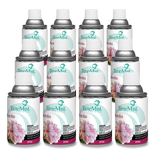 TimeMist Premium Metered Air Freshener Refill, French Kiss, 6.6 oz Aerosol Spray, 12/Carton (1042824)