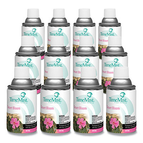 TimeMist PREMIUM METERED AIR FRESHENER REFILL, DESERT BLOOM, 6.6 OZ AEROSOL, 12/CARTON (1048495CT)