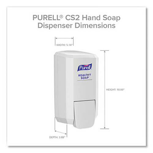 PURELL CS2 Hand Sanitizer Dispenser, 1,000 mL, 5.14 x 3.83 x 10, White, 6/Carton (412106CT)