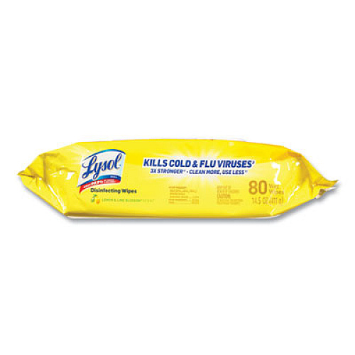 LYSOL Brand Disinfecting Wipes Flatpacks, 6.69 x 7.87, Lemon and Lime Blossom, 80 Wipes/Flat Pack, 6 Flat Packs/Carton (99716CT)
