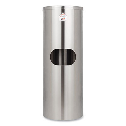 2XL Standing Stainless Wipes Dispener, 12 x 12 x 36, Cylindrical, 5 gal, Stainless Steel (L65)