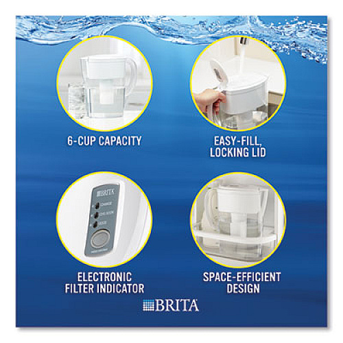 Brita Space Saver Water Filter Pitcher, 48 oz, 6 Cups (35566)