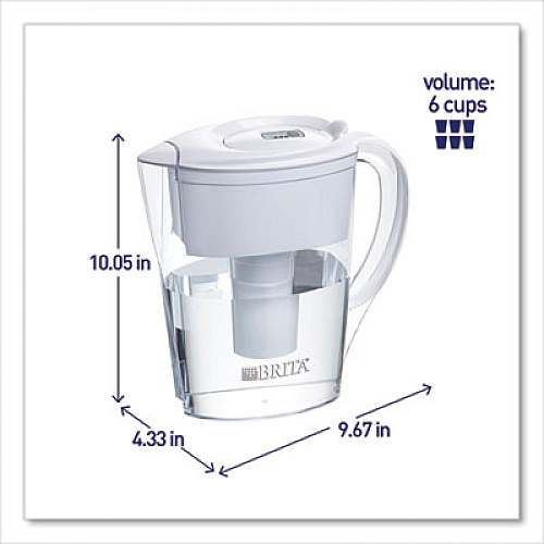 Brita Space Saver Water Filter Pitcher, 48 oz, 6 Cups (35566)