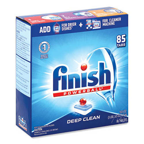 FINISH Powerball Dishwasher Tabs, Fresh Scent, 85/Box, 4 Boxes/Carton (89729CT)