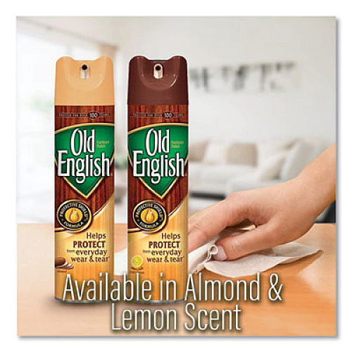 OLD ENGLISH Furniture Polish, Fresh Lemon Scent, 12.5 oz Aerosol Spray, 12/Carton (74035CT)