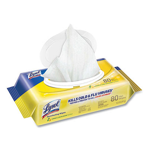 LYSOL Brand Disinfecting Wipes Flatpacks, 6.69 x 7.87, Lemon and Lime Blossom, 80 Wipes/Flat Pack (99716EA)