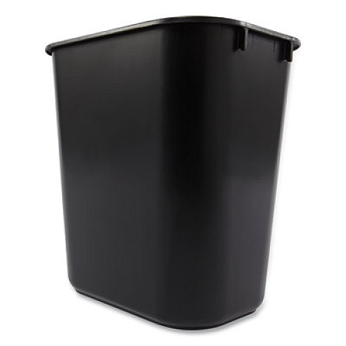 Rubbermaid Commercial Deskside Plastic Wastebasket, 3.5 gal, Plastic,  Black (295500BK)