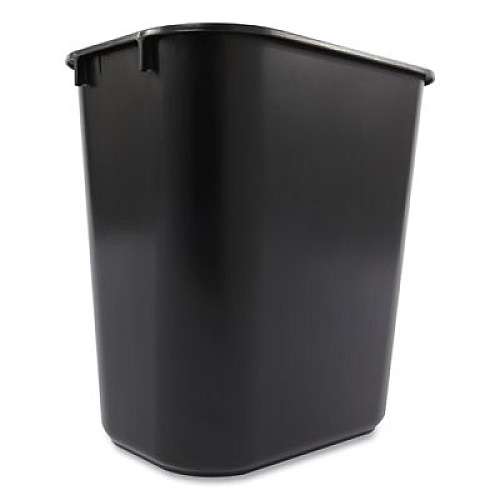 Rubbermaid Commercial Deskside Plastic Wastebasket, 3.5 gal, Plastic,  Black (295500BK)