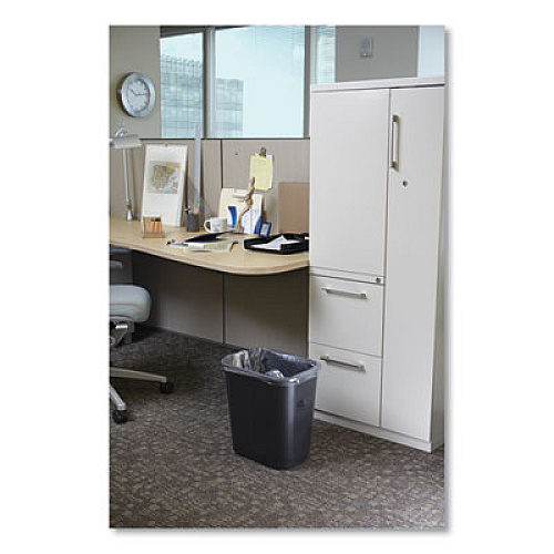 Rubbermaid Commercial Deskside Plastic Wastebasket, 3.5 gal, Plastic,  Black (295500BK)