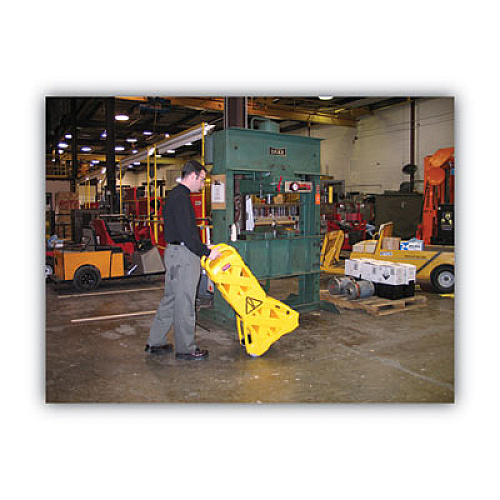 Rubbermaid Commercial Portable Mobile Safety Barrier, Plastic, 13 ft x 40", Yellow (9S1100YEL)