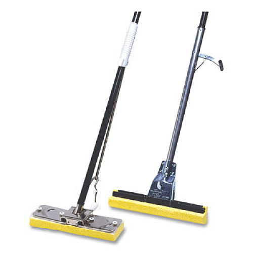 Rubbermaid Commercial Steel Sponge Mop, 12" Yellow Cellulose Sponge Head, Bronze Steel Handle (6435BZE)