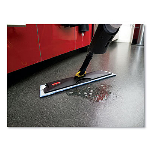 Rubbermaid Commercial Light Commercial Spray Mop, 18" Blue Head, 52" Steel Handle (3486108)