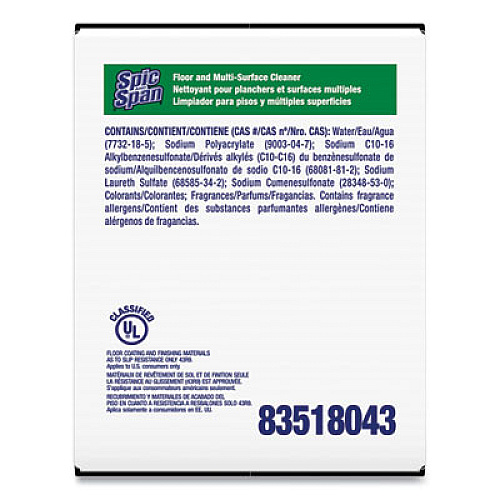 Spic and Span Liquid Floor Cleaner, 3 oz Packet, 45/Carton (02011)