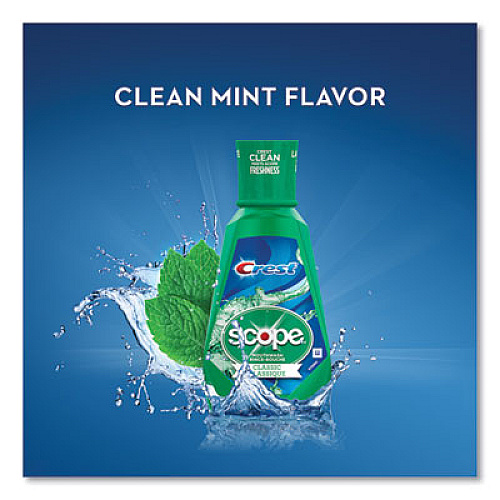 Crest Plus Scope Mouth Rinse, Classic Mint Flavor, 1 L Bottle, 6/Carton (95662)