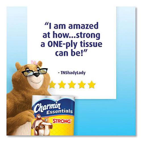 Charmin Essentials Strong Bathroom Tissue, Septic Safe, 1-Ply, White, 4 x 3.92, 451/Roll,12 Roll/Pack (65705)