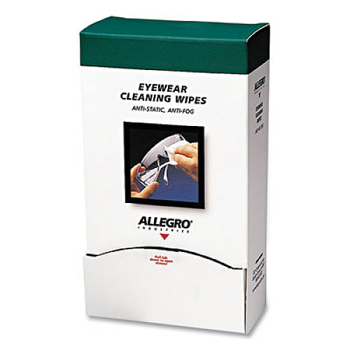Allegro 7930-01-680-9882 Eyewear Cleaning Wipes, 5 x 8, White, 100/Box (0350)