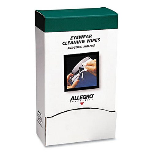 Allegro 7930-01-680-9882 Eyewear Cleaning Wipes, 5 x 8, White, 100/Box (0350)