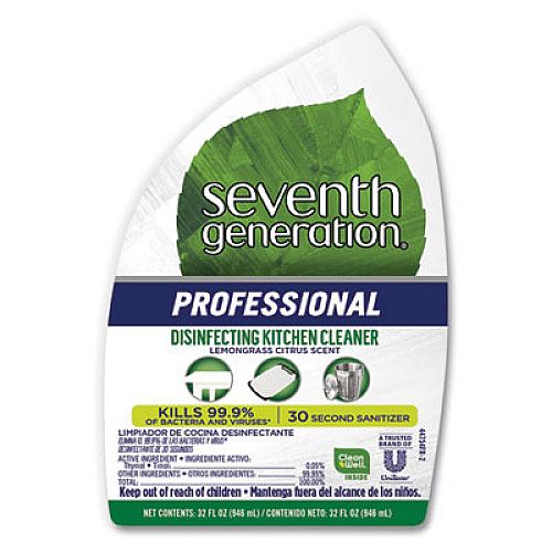Seventh Generation Professional Disinfecting Kitchen Cleaner, Lemongrass Citrus, 32 oz Spray Bottle (44754EA)