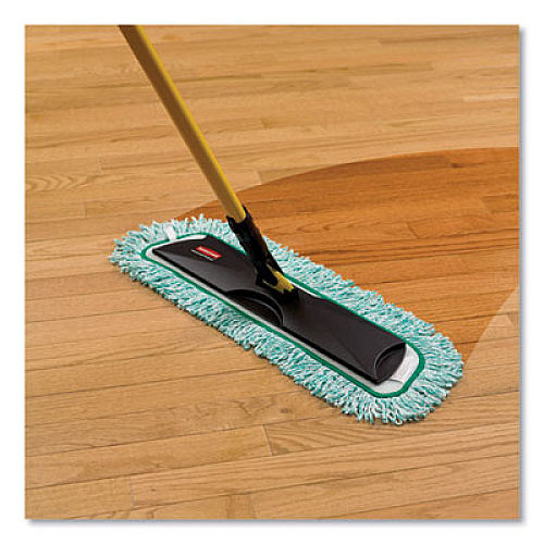 Rubbermaid Commercial HYGEN HYGEN Microfiber Fringed Dust Mop Pad, 24w x 9d, Green (Q42600GR00)