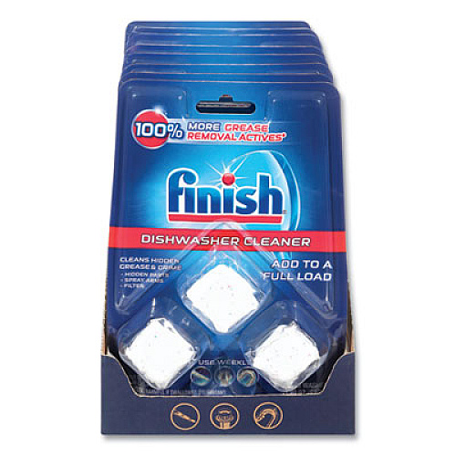 FINISH Dishwasher Cleaner Pouches, Original Scent, Pouch, 24 Tabs/Pouch, 8/Carton (98897)
